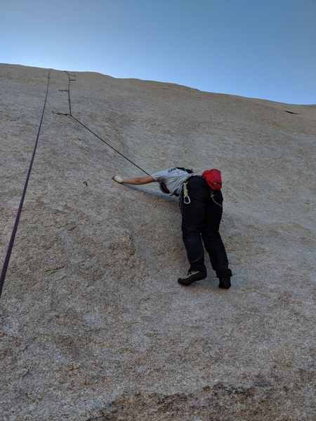 Emily moving past the 1st bolt on Sunday's Child.