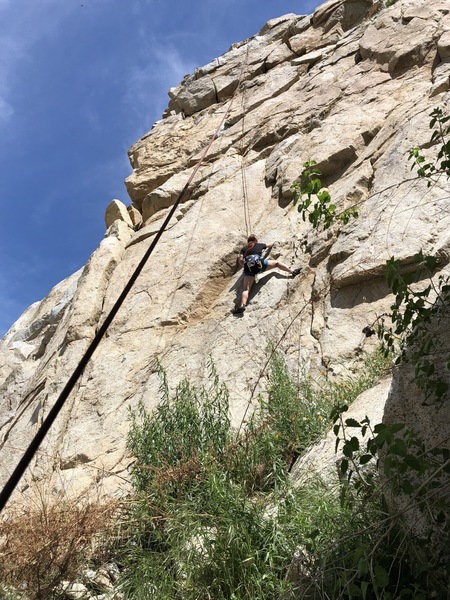 Liz approaching the crux.