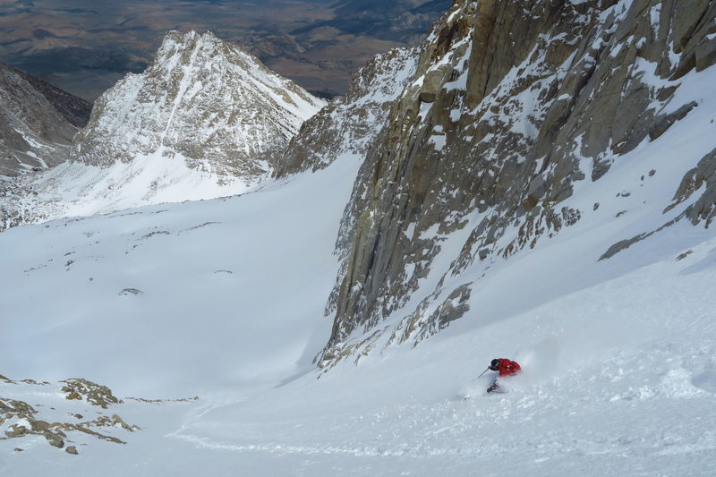 Skiing the N Couloir
