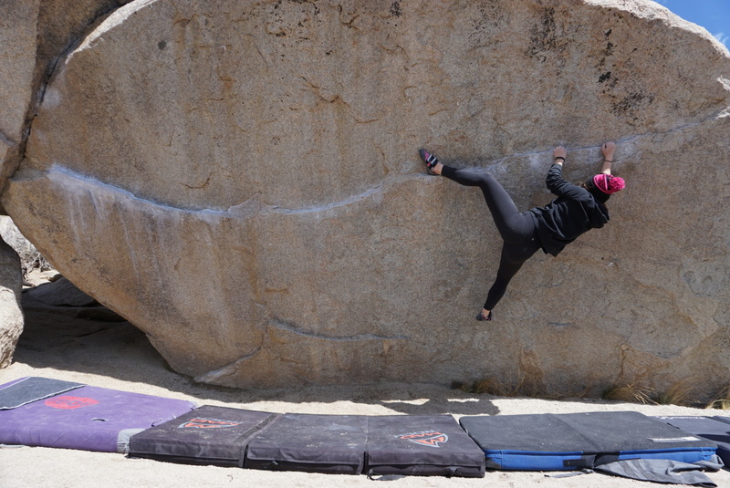 Unknown climber on the iconic Iron Man Traverse.