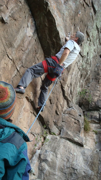 Going for the redpoint on Fan Clu
