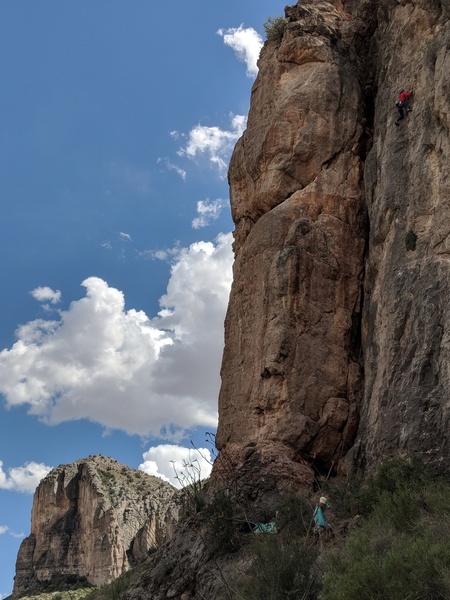 Avalon and Josh on LS with a view at the Multipitch Dome