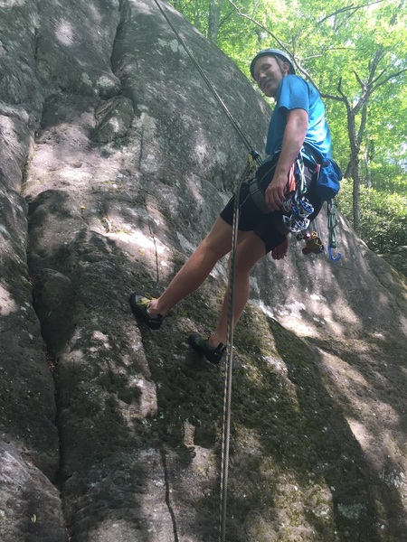 Rapping down the route.
