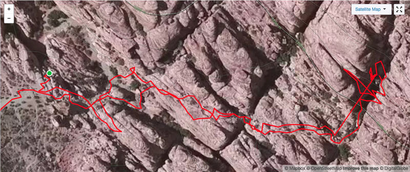 GPS tracking of our approach to/from the route. One is 0.25 miles,