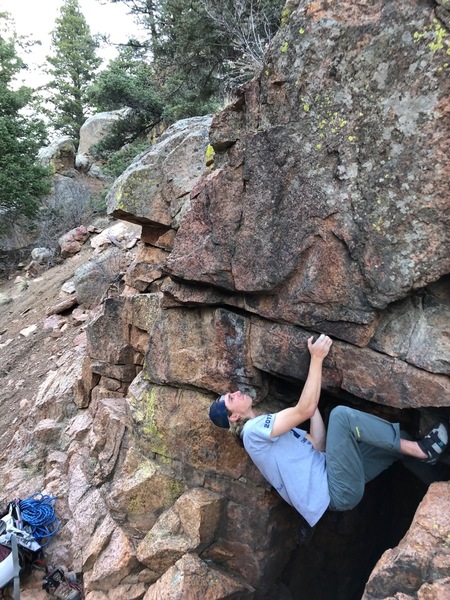 Ryan about to top out the route!