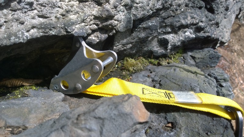 squeamish to pull the roof?  bring a tricam number six to act as the "missing" bolt for the crux