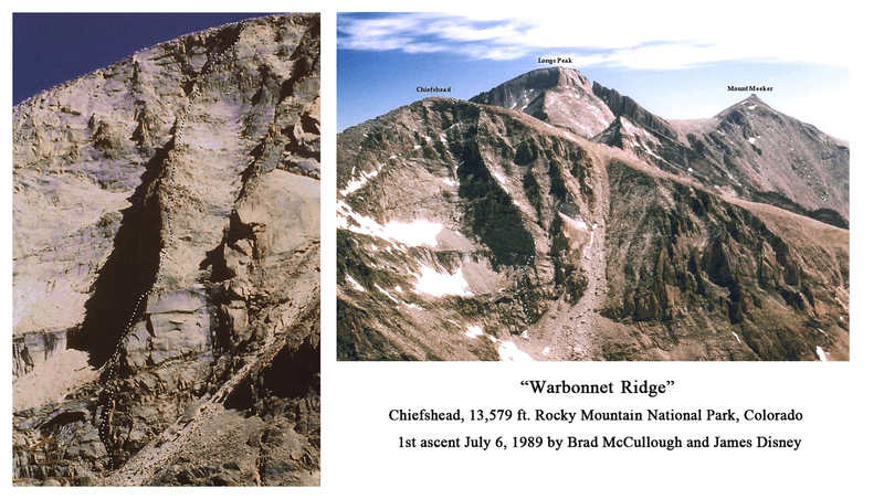 The Warbonnet Ridge on the SW face of Chiefshead.