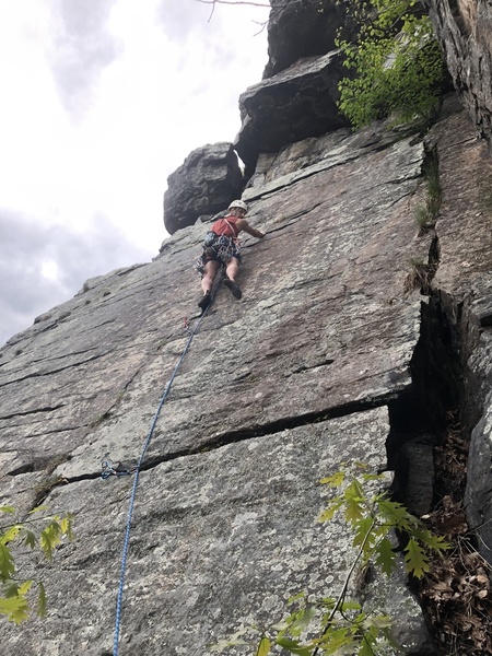 This is the first pitch of Death Has No Mercy. A solid 5.9 and one of our favorites in the gap.