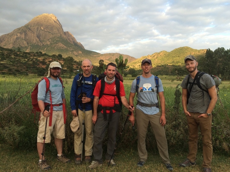 Original crew leaving the crag (October after the rainy season)