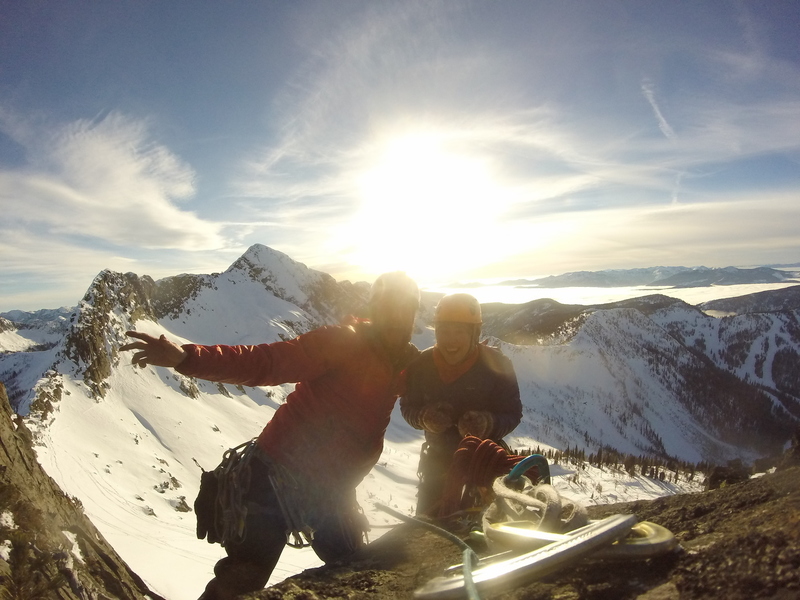 Moments before enjoying the best descent via skis down the goat slides!