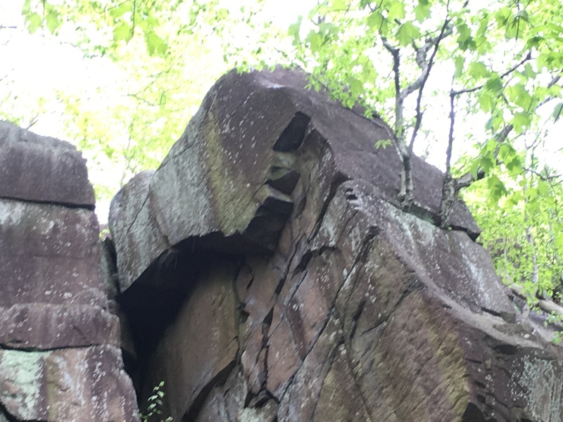 Zoomed in on the boulder crux at the top!