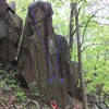 Pretty boulder. Fun climbing, big moves on big holds with a good landing.