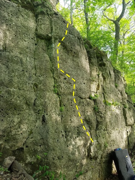 Another angle, really highlights the starting block and arete.