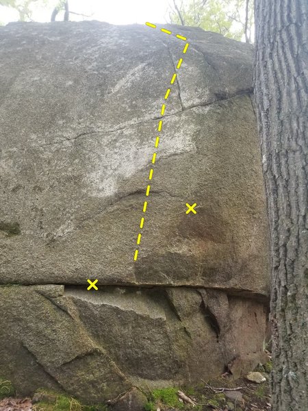 Crack and Paste on the backside of Old Pines Boulder.
