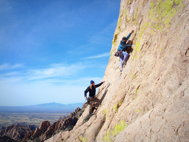 David and Mike climbing on The Sheepshead.