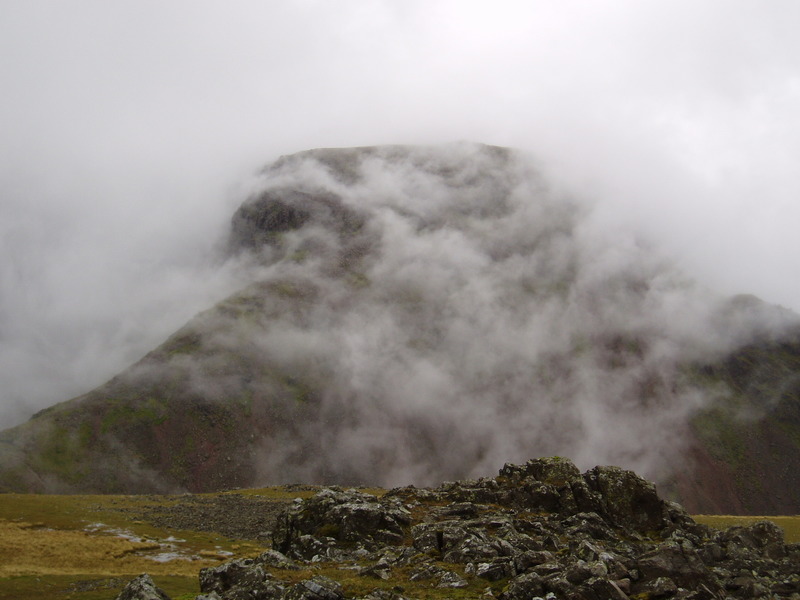 Great Gable, clearing from the mists (from near the summit of Kirkfell) 2010