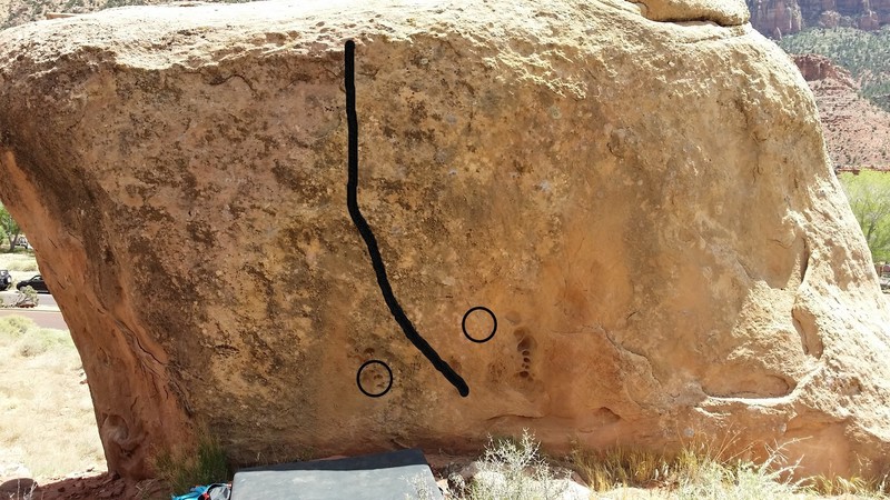 I circled the starting handholds. Then its obvious.