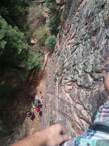Looking down from the anchors of Toss No Moss
