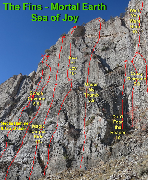 Sledge Hammer on left side of crag