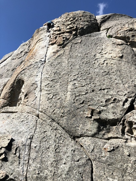 Approaching the top of the first pitch