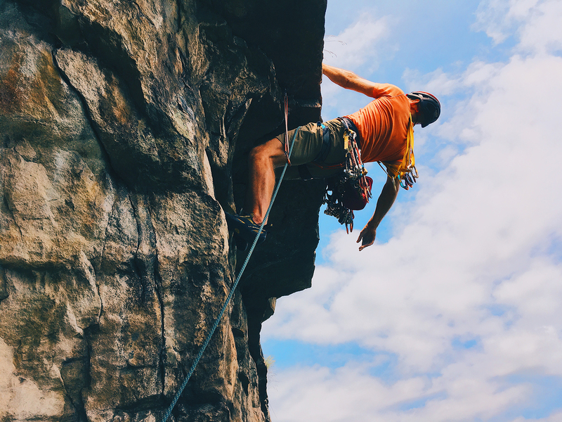Andrew Kontola pulling the roof on the second pitch of MF. May 2018.