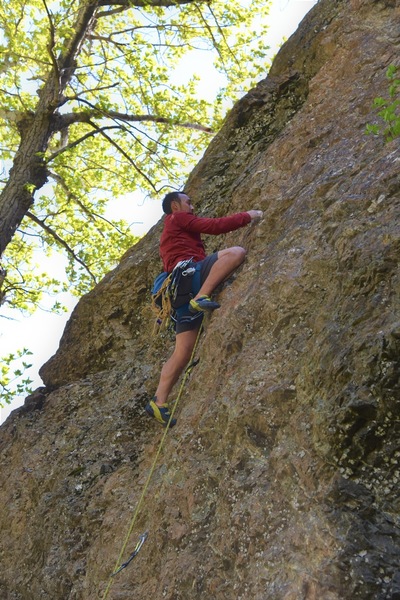 Spenser leading Snizzler’s so the rest of his group could enjoy this awesome climb on top rope.