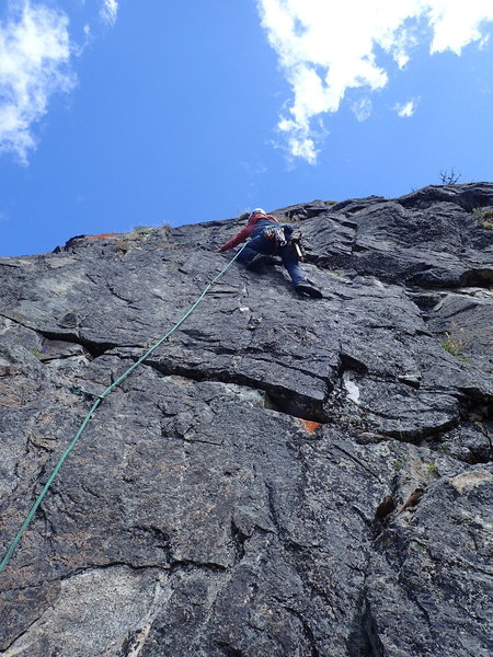 climber on the lower section of Gravity's Rainbow