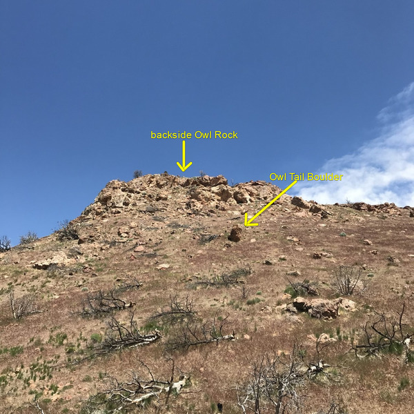 Backside(Southside) of Owl Rock, there are many more boulders to be found and named back here.