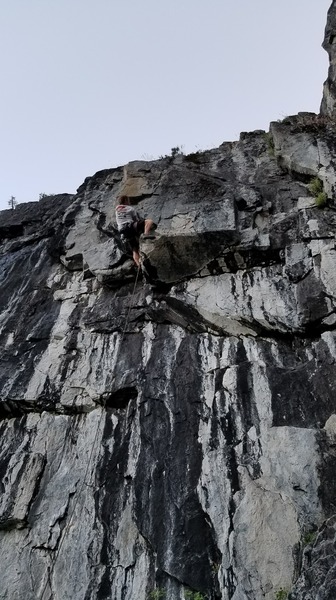 Taylor pulling the wonderfully exposed roof on Overkill.
