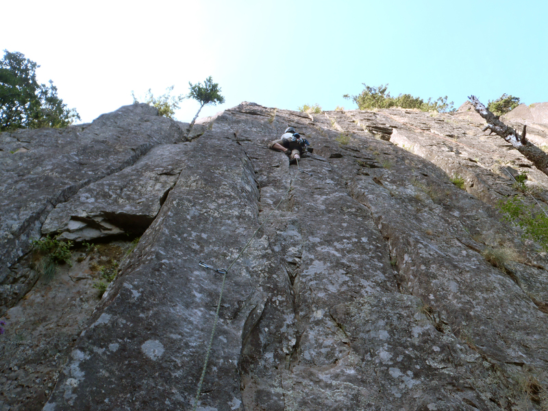 Starting route. 2 bolts clipped in photo.