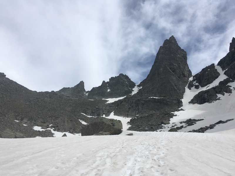The rocky part of the ridge.