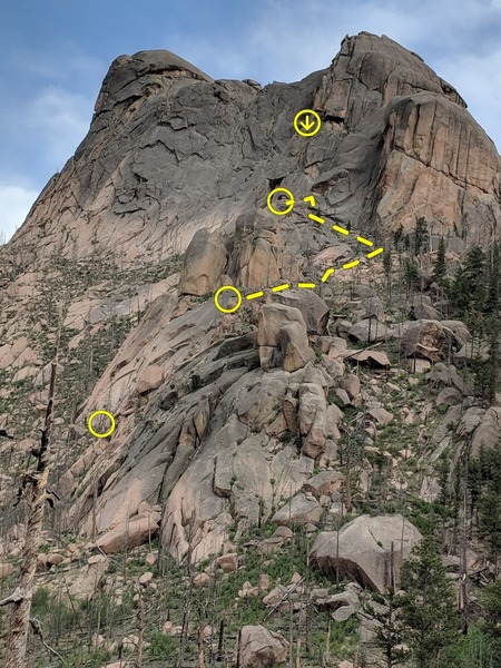 Approach to Anasazi from above Upper Smoking section, and start of Sweet Cigarillo.