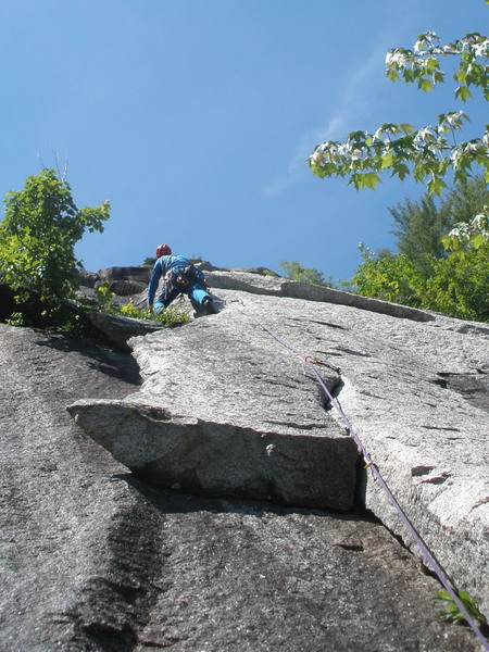 RW on Variation 2, Old Route The obvious sling is clipped to the resident piton