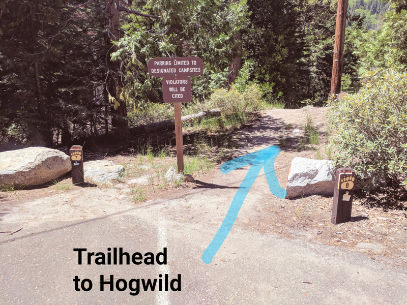 from Lover's Leap Campground: Find the parking for sites 7 & 8