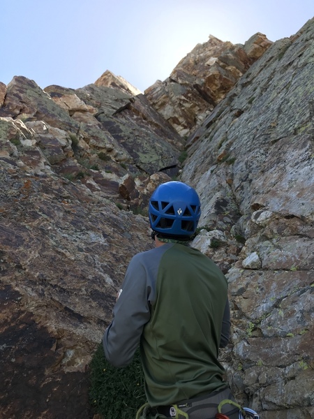 2nd pitch: After getting to the bolted anchors finishing the first pitch, you'll walk about 30 feet to the right side to this area to create your our own anchor and begin the 2nd pitch here.