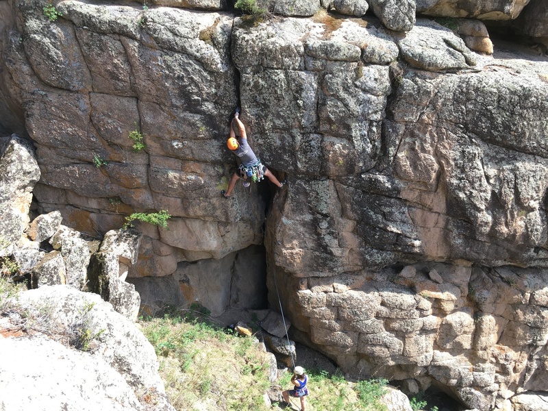 Placing the bd 4 into the offwidth on the first lead!