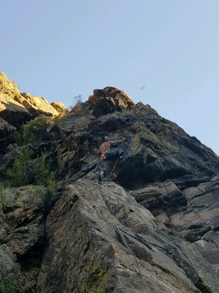 Just below the crux.