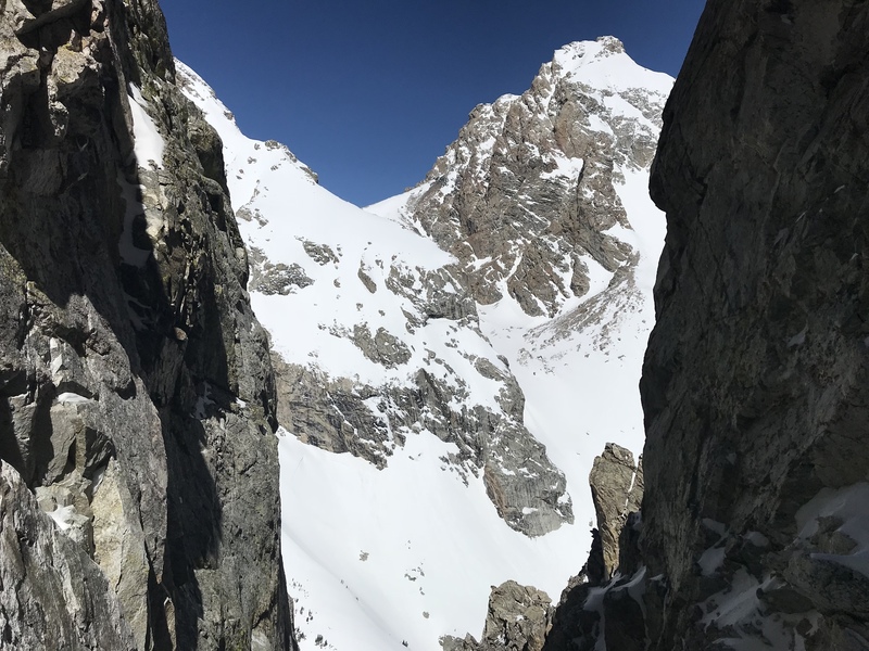 Middle and Grand from the couloir.