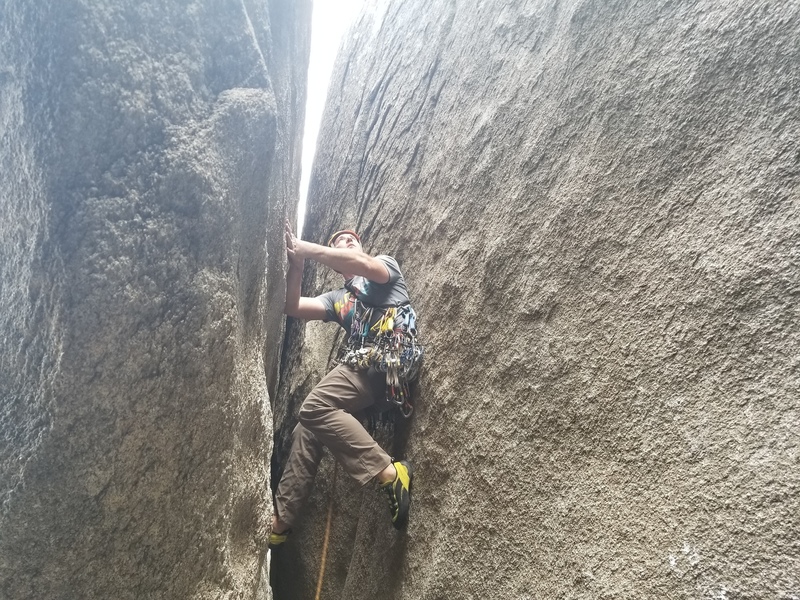 It's a fun chimney start to the Columbian Crack
