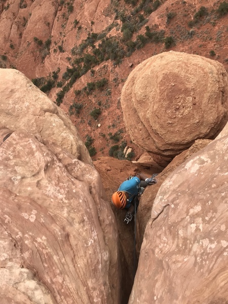 The rad positioning of the crux!