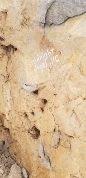 A message in chalk. Assumed to have been left by FA party. Photo: Cameron Casey