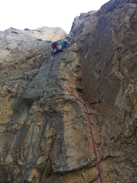 Cameron on P4 just past the crux.