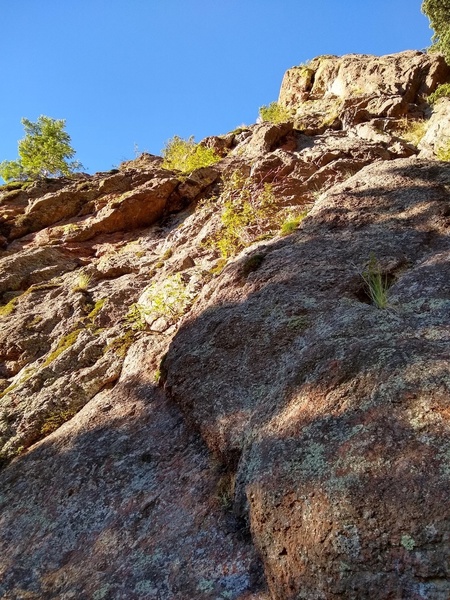 The base of the route to near the anchors shown.