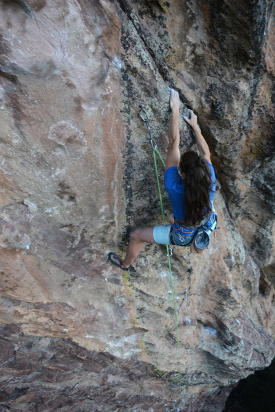 Emily Korth in the upper crux.