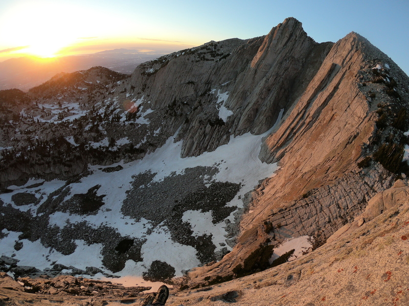 Lone Peak from the top of the Lowe Route during sunset!