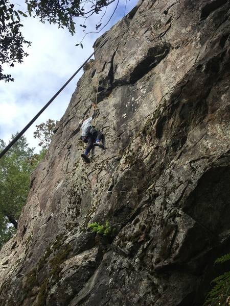 Cadence Brown climbing Green Mile (5.10b), Chezem Cliffs