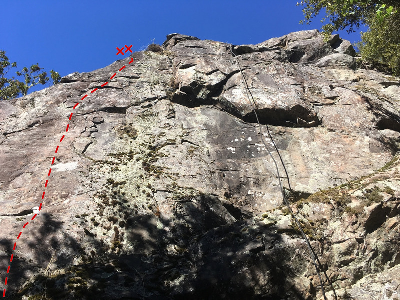 Route of The Phobia (5.10c) at Chezem Cliffs