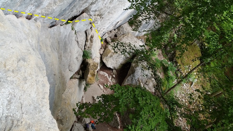Looking down the route from the top anchors