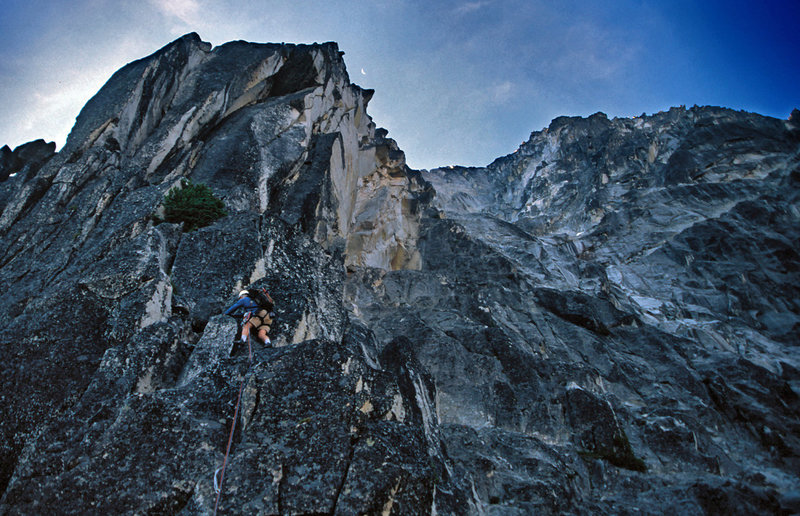 Kim Smith approaching the base of the OW pitch in August 2004.