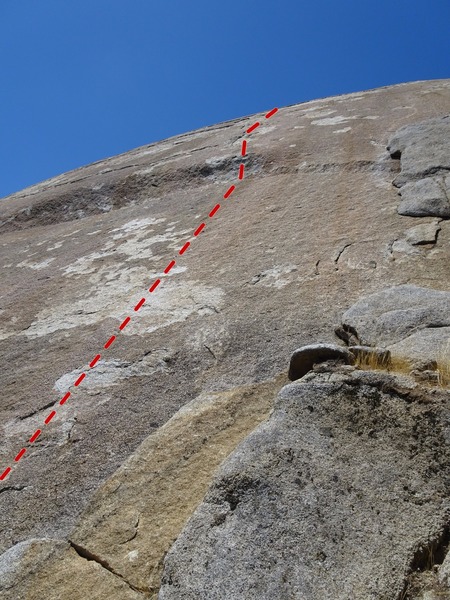 Graceland is the last route on the right of the slab, the first route to the left of the flake with the anchor on top of it.